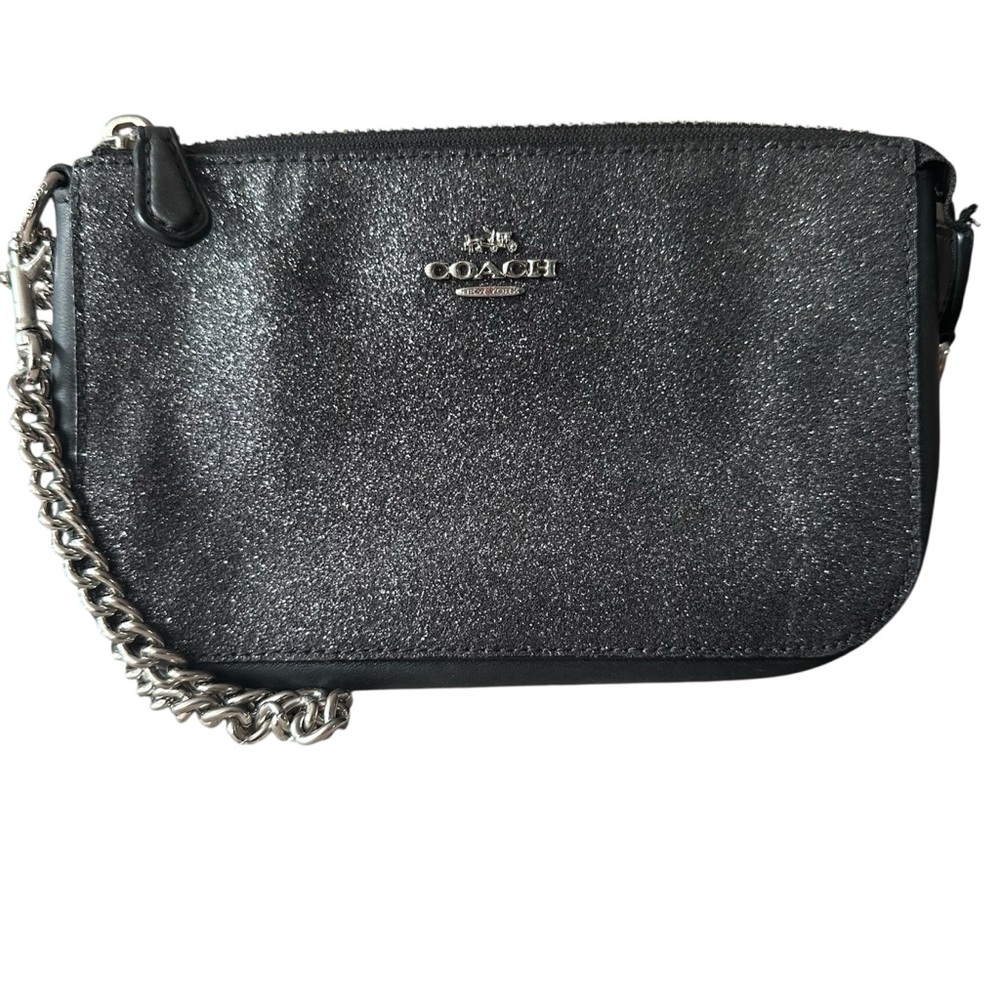 COACH Black Shimmer Convertible Wristlet Bag - Picture 5 of 11